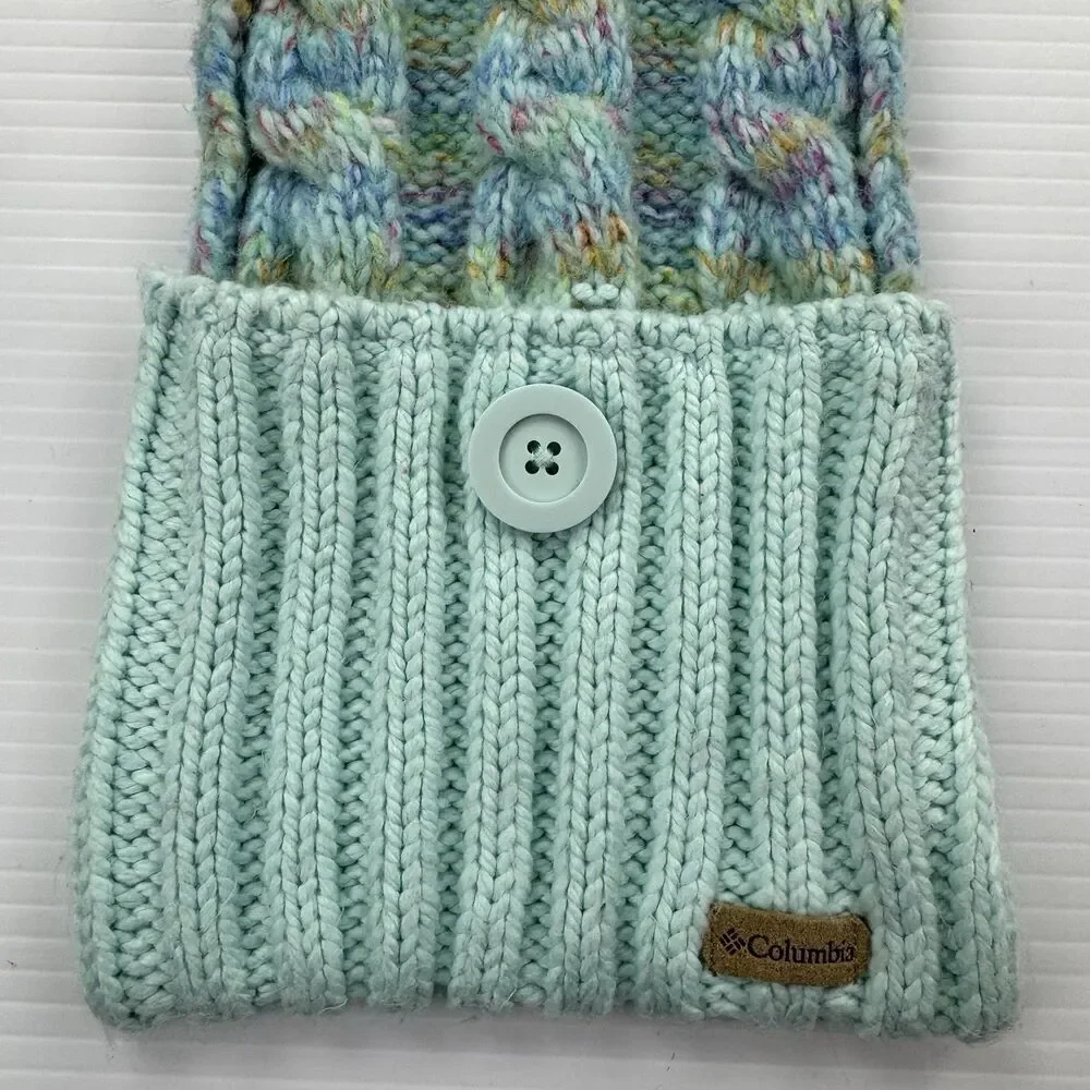Columbia Chunky Knit Button Scarf Cottagecore Coastal Cabincore Indie Boho